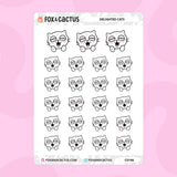 Delighted Cat Stickers by Fox and Cactus