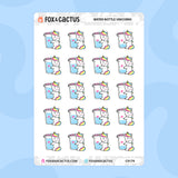 Water Bottle Unicorn Stickers by Fox and Cactus