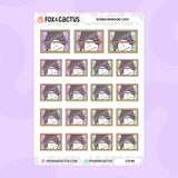 Bored Window Cat Stickers by Fox and Cactus