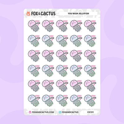 You Wish Jellyfish Stickers by Fox and Cactus