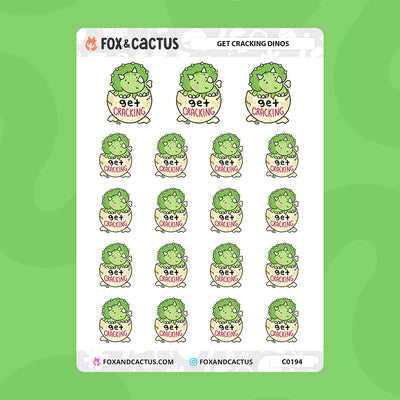 Get Cracking Dinosaur Stickers by Fox and Cactus