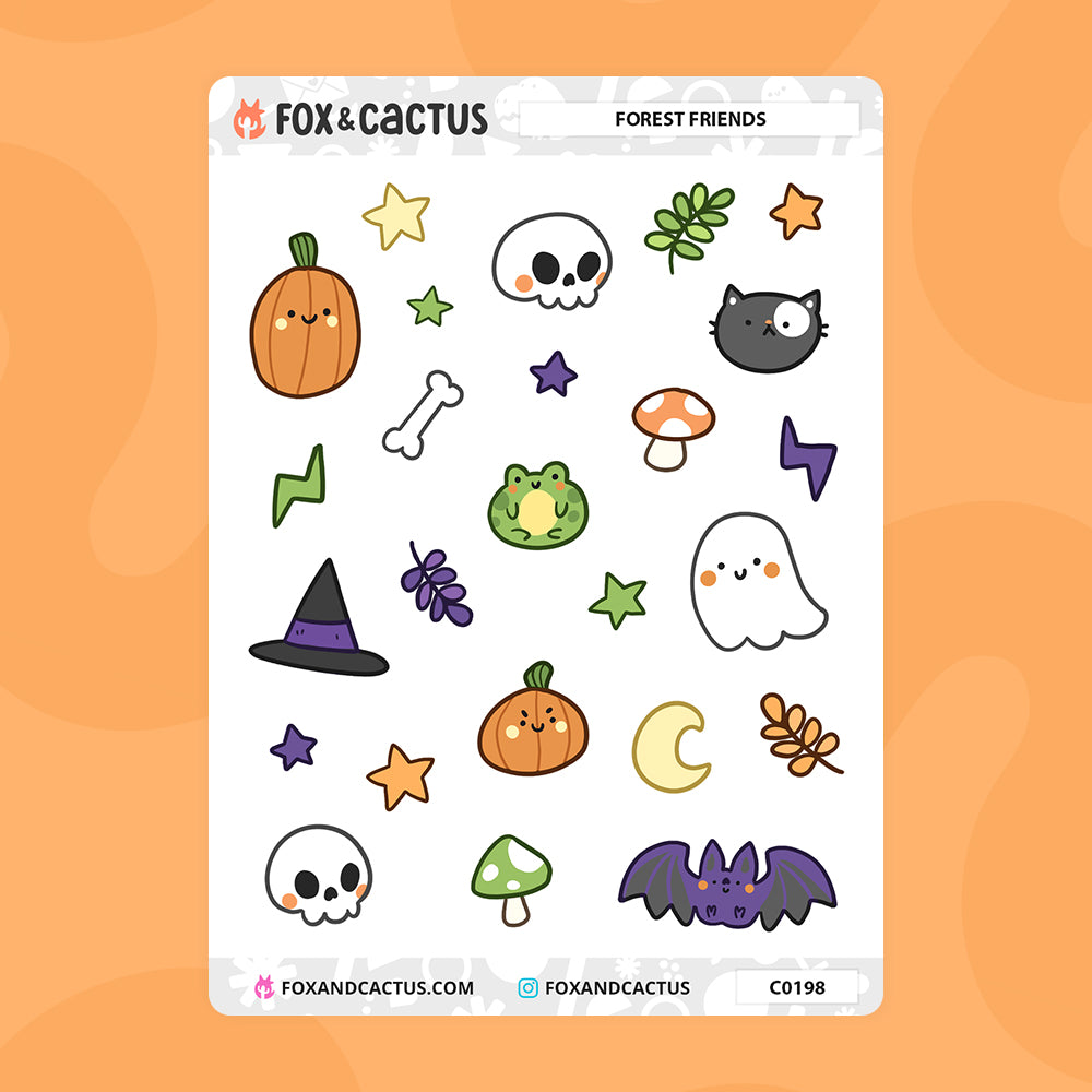 Forest Friends Stickers – Fox and Cactus
