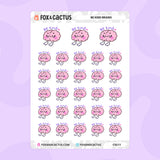 Be Kind Brains Stickers by Fox and Cactus