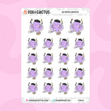 Artist Octopus Stickers by Fox and Cactus