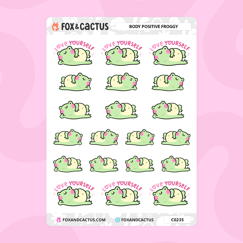 Body Positive Froggy Stickers by Fox and Cactus