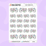 Party Drinks Cat Stickers by Fox and Cactus