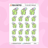 "It's My Party" Dinosaur Stickers by Fox and Cactus