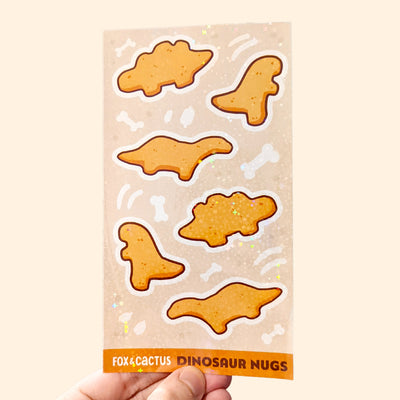 Dino Nuggets Vinyl Sticker Sheet by Fox and Cactus