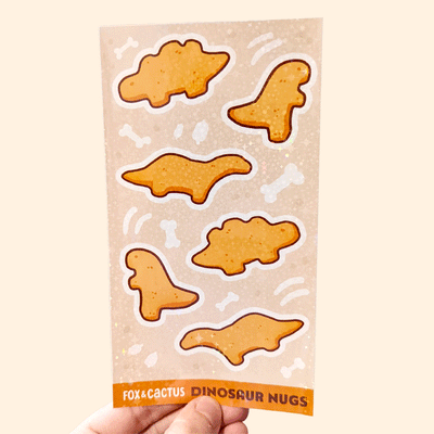 Dino Nuggets Vinyl Sticker Sheet by Fox and Cactus