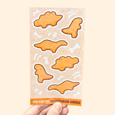 Dino Nuggets Vinyl Sticker Sheet by Fox and Cactus