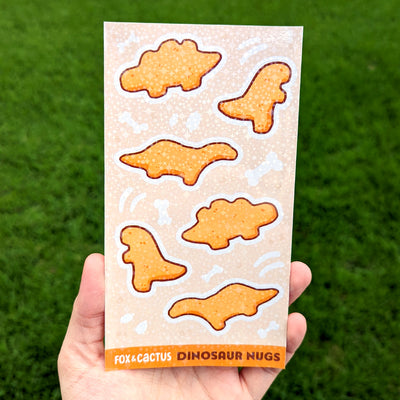 Dino Nuggets Vinyl Sticker Sheet by Fox and Cactus