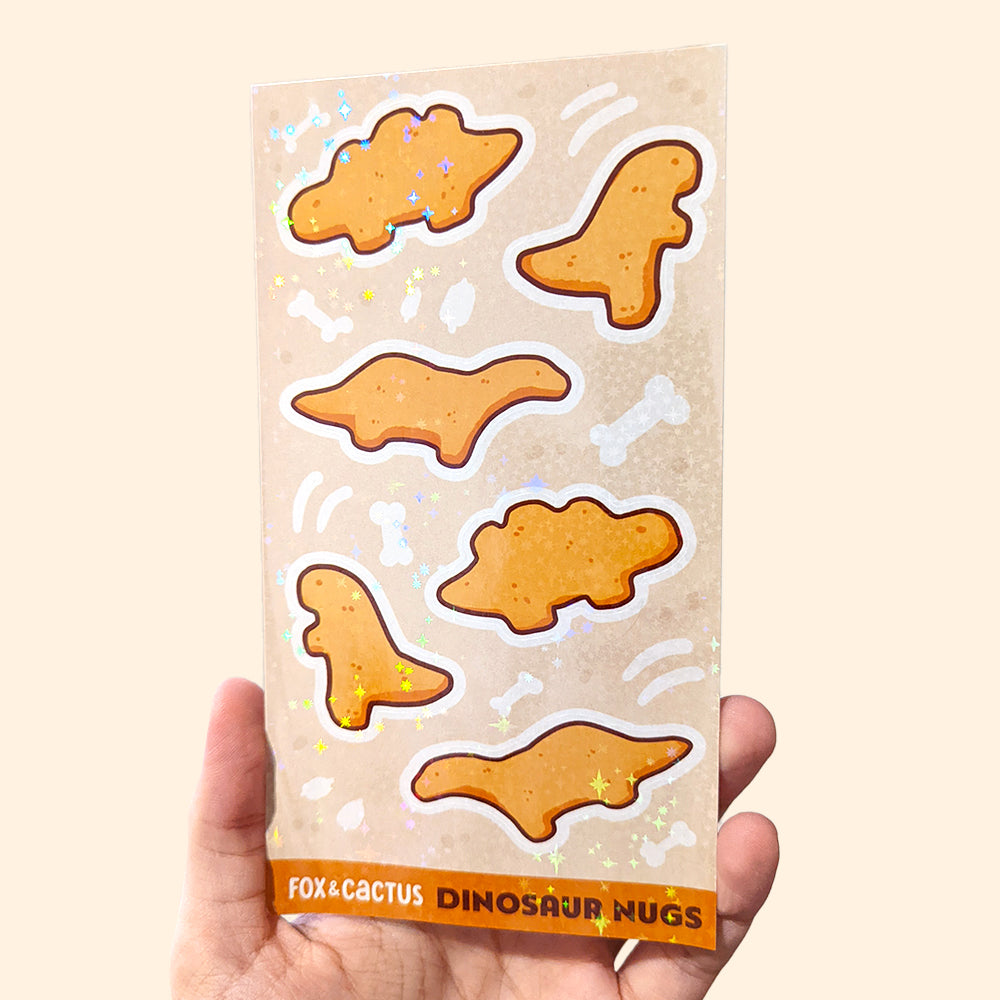 Dino Nuggets Vinyl Sticker Sheet by Fox and Cactus
