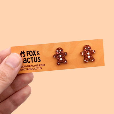 Gingerbread (Glitter) Stud Earrings