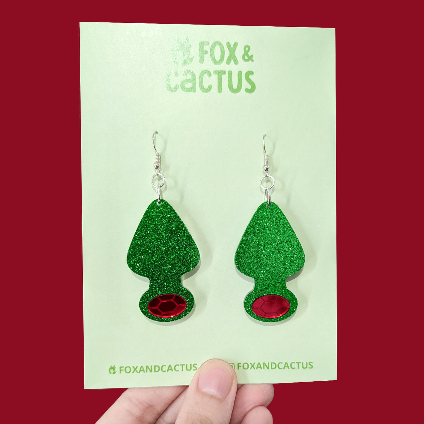 Extra Spicy "Christmas Tree" Dangle Earrings