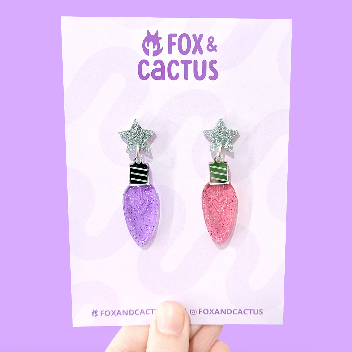 Christmas Light (Pastel Glitter) Dangle Earrings