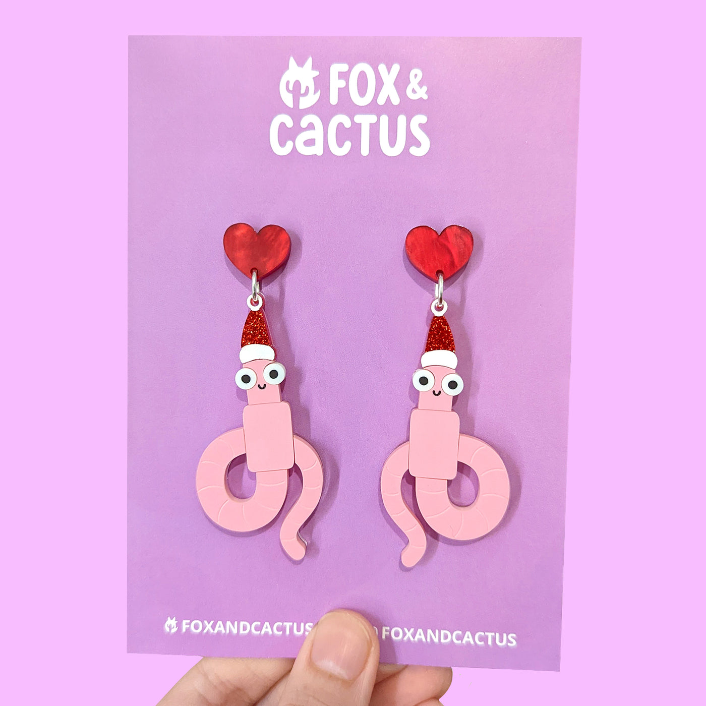 Christmas Worm Dangle Earrings