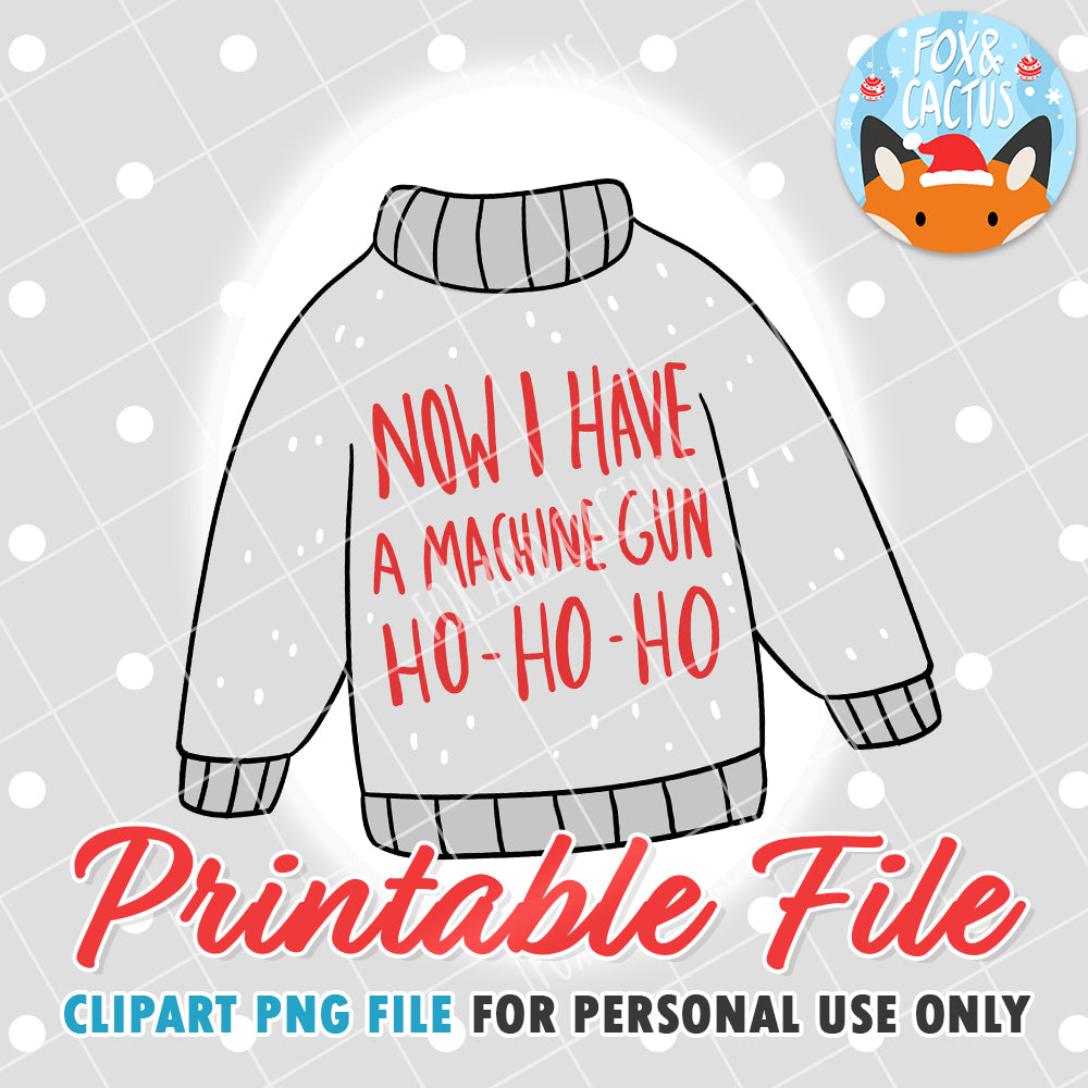 Christmas Sweater (DIGITAL DOWNLOAD) - Printable/Clipart File - Personal Use Only by Fox and Cactus