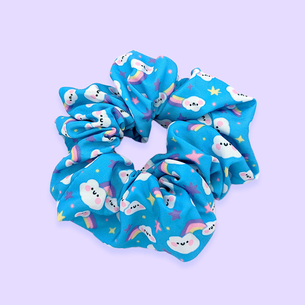 Rainbow Clouds Scrunchie