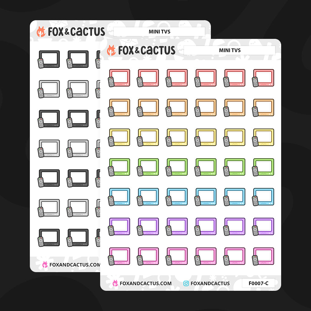 Small TV Stickers by Fox and Cactus