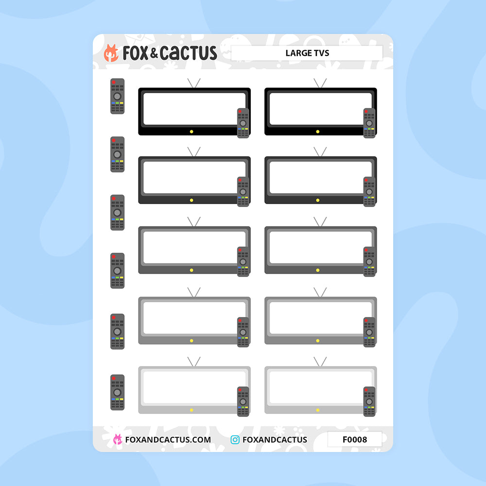 Large TV Stickers by Fox and Cactus