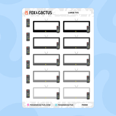 Large TV Stickers by Fox and Cactus
