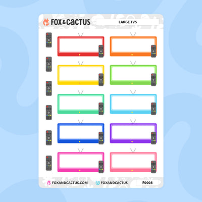 Large TV Stickers by Fox and Cactus