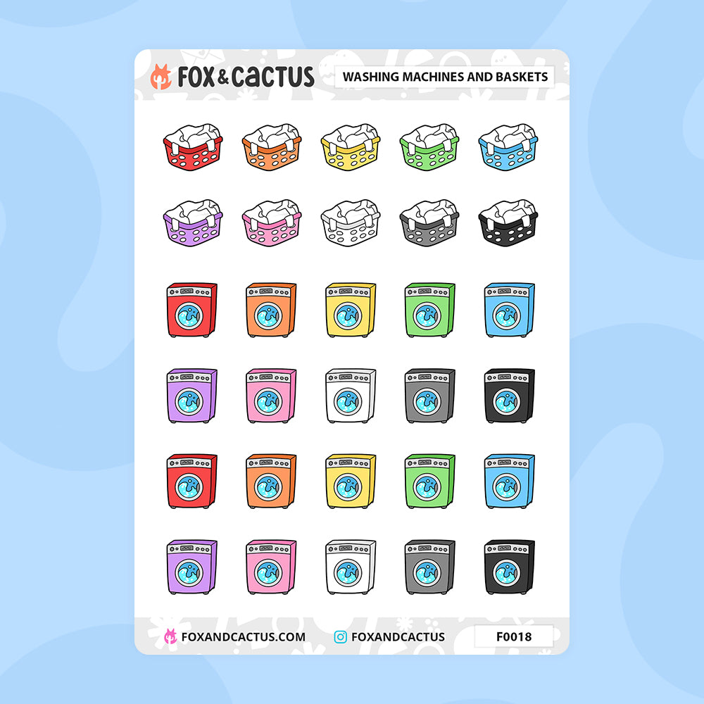 Laundry Cleaning Stickers by Fox and Cactus