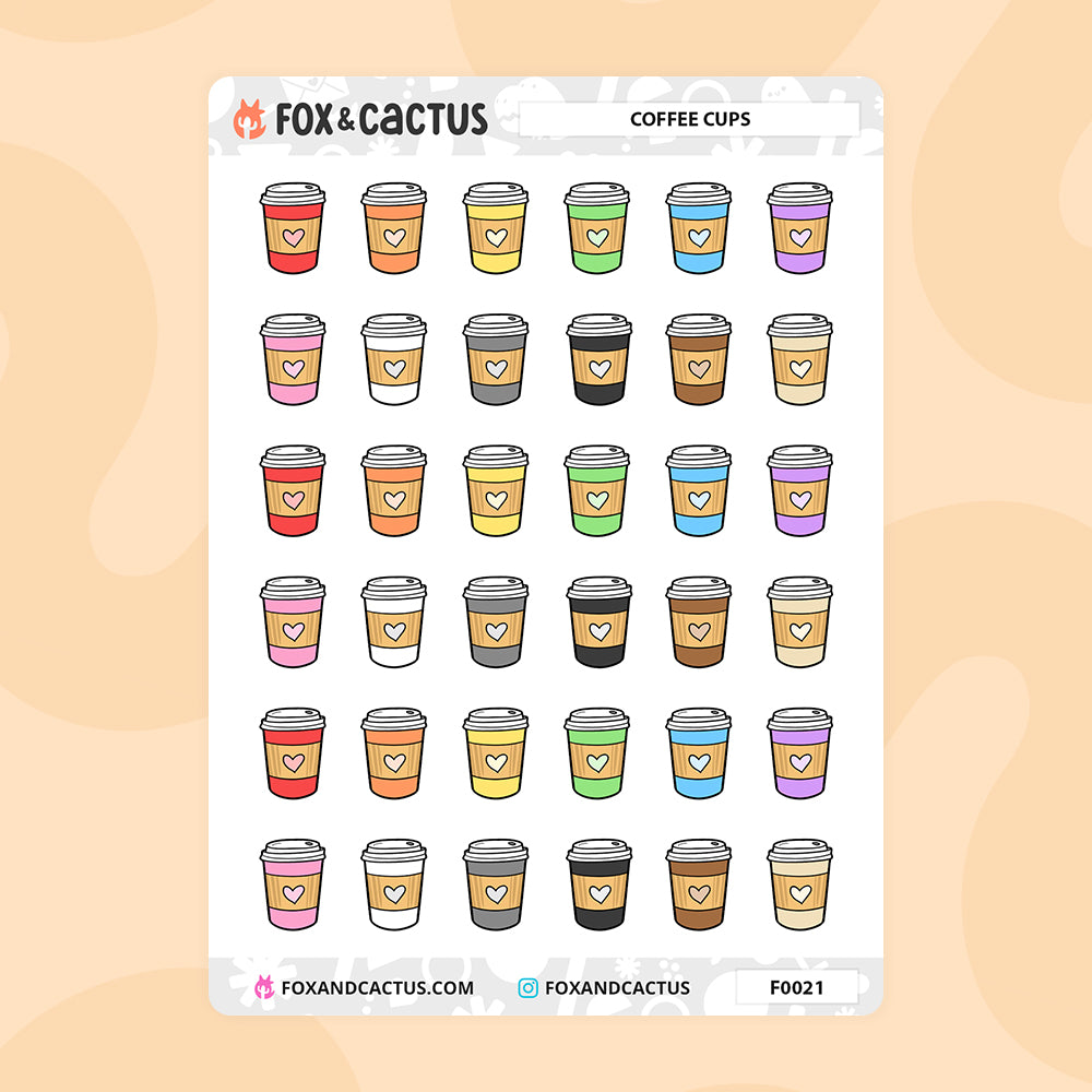 Coffee Stickers by Fox and Cactus