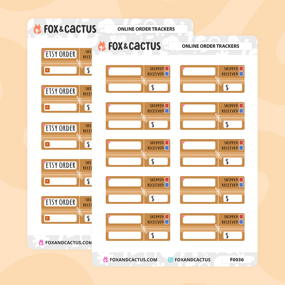 Online Order Tracker Stickers by Fox and Cactus