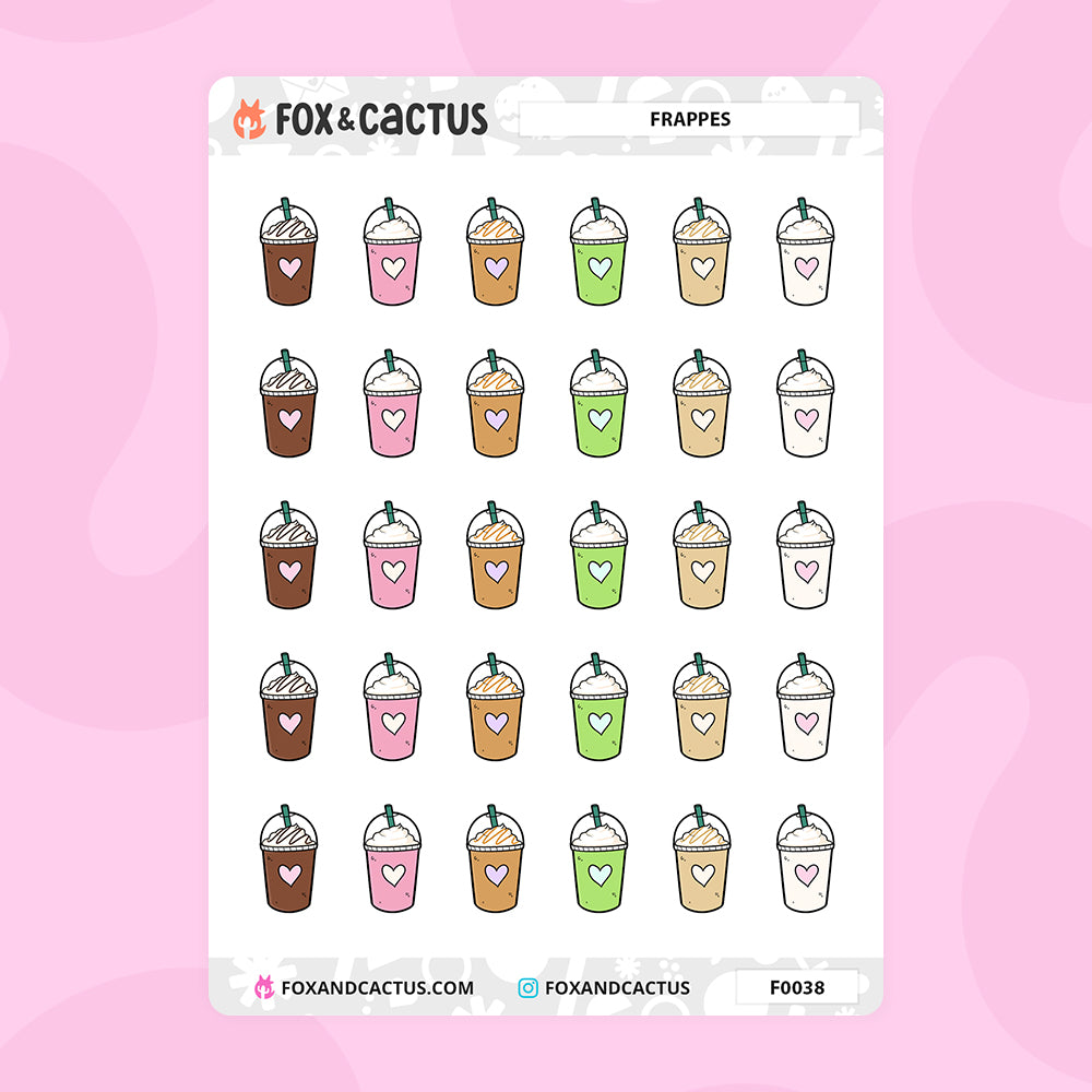 Frappe Stickers by Fox and Cactus