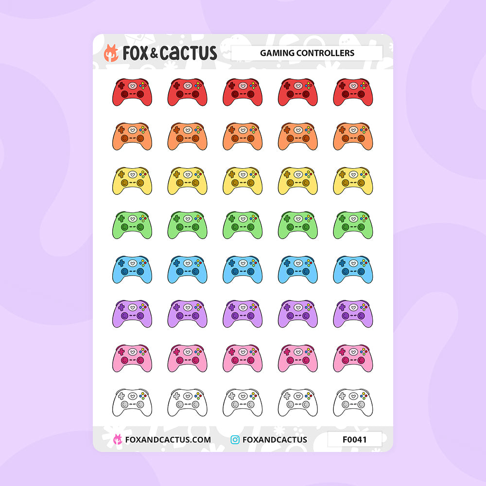 Gaming Controllers Stickers – Fox and Cactus