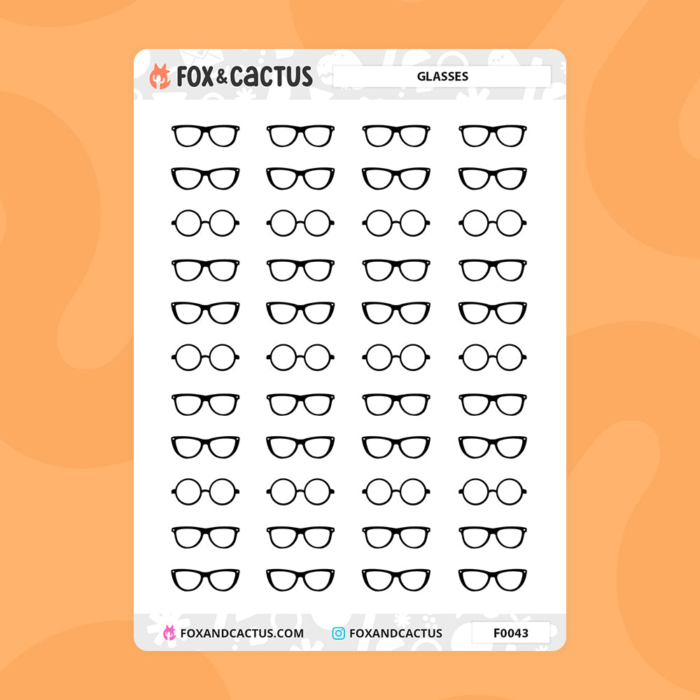 Glasses Stickers by Fox and Cactus