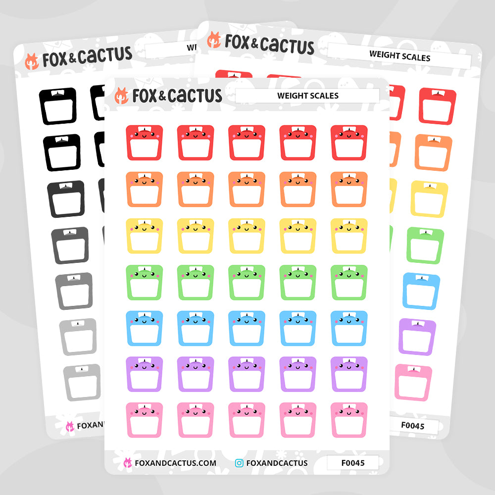 Fun Scale Stickers Weight Scale Stickers – Fox and Cactus