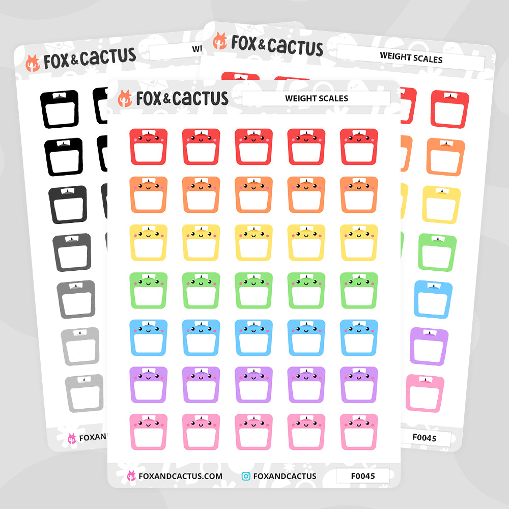 Weight Scale Stickers by Fox and Cactus