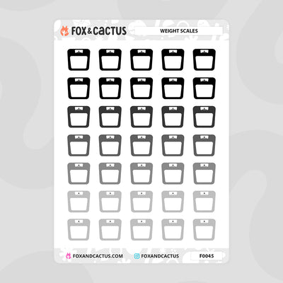Weight Scale Stickers by Fox and Cactus