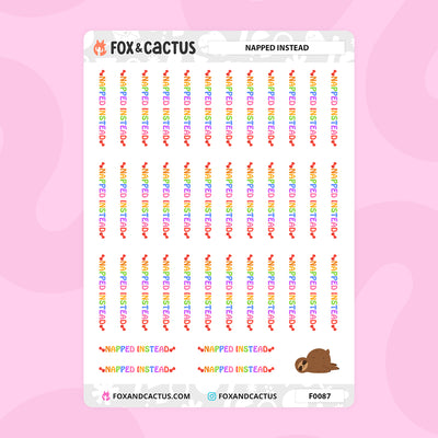 Napped Instead Icon Stickers by Fox and Cactus