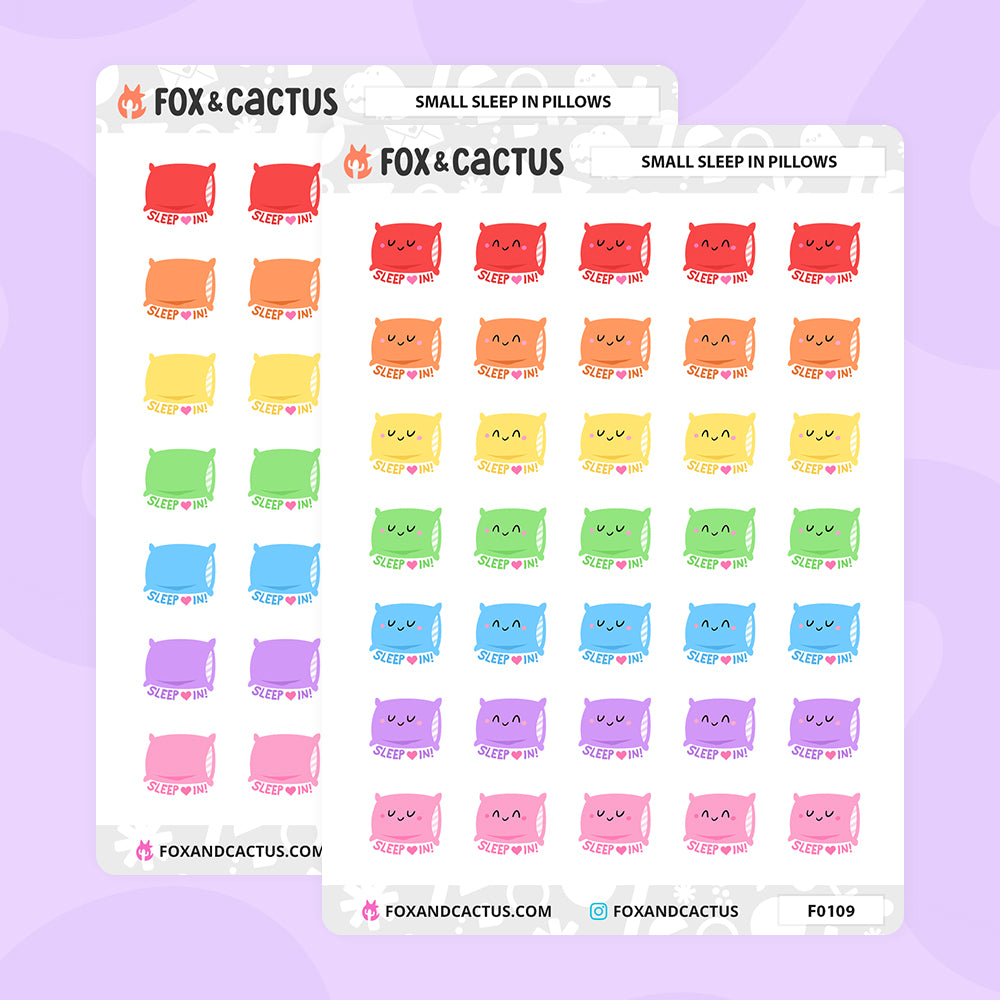 Sleep In Pillow Stickers by Fox and Cactus