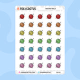Crochet Ball Stickers by Fox and Cactus