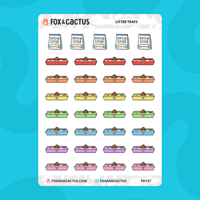 Poop in Litter Tray Stickers by Fox and Cactus