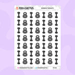 Workout Weights Stickers by Fox and Cactus