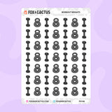 Workout Weights Stickers by Fox and Cactus