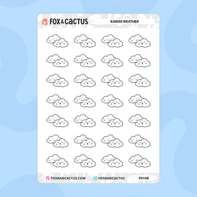 Kawaii Weather Stickers by Fox and Cactus