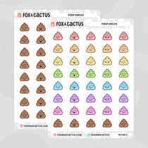 Poop Emoji Stickers by Fox and Cactus