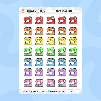 Sewing Machine Stickers by Fox and Cactus