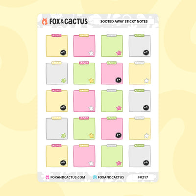 Sooted Away Sticky Note Stickers by Fox and Cactus