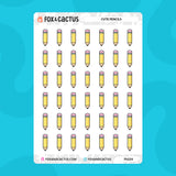Cute Pencil Stickers by Fox and Cactus