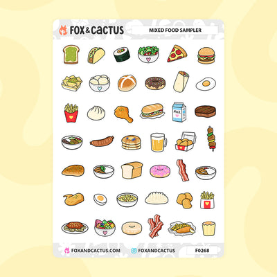 Mixed Food Stickers by Fox and Cactus