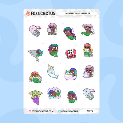 #MERMAY Collection Sampler Sticker Sheet by Fox and Cactus
