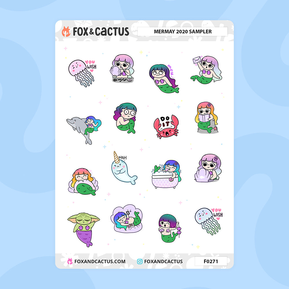 #MERMAY Collection Sampler Sticker Sheet by Fox and Cactus