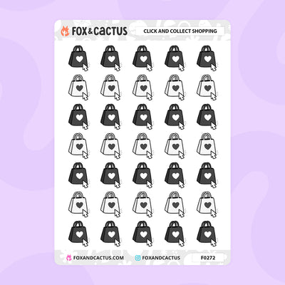 Click and Collect Shopping Stickers by Fox and Cactus